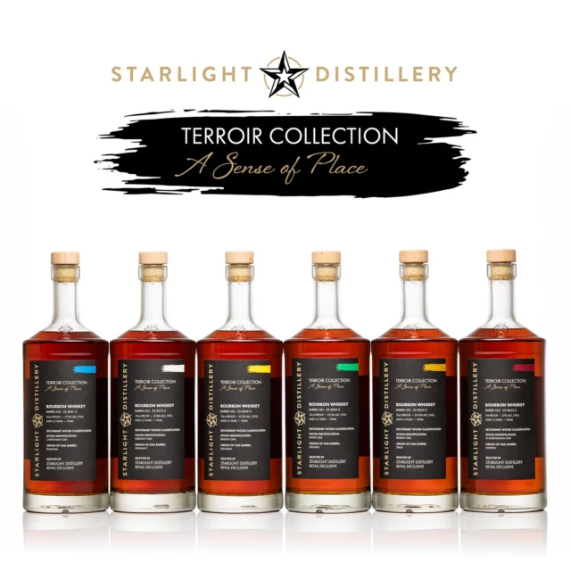 Introducing The Terrior Collection 🥃
Our Terroir Collection takes you on a trip around the forests of Europe, featuring bourbon finished in Scandinavian, Papuk, Balkan, Iberian, Carpathian, and German oak. 
Experience how the environment, topography, soil and climate of each region impacts the flavor of the bourbon. 

These will be available to the public at the distillery starting at 10am, April 18th. 

We are having an intimate tasting Friday night, April 17th, on our patio for a special sneak peek of the whole collection. This is your chance to be the very first to try, and buy, before the public release. Link is in our bio to secure tickets!

#starlightdistillery #bourbon #whiskey #terrior
