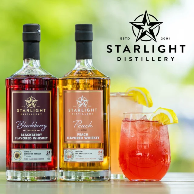 Sunshine and a glass of something refreshing! Our Blackberry and Peach whiskeys are the perfect way to welcome the warmer weather! Grab yours at a retailer near you and sip into Spring ☀️

#starlightdistillery #peachwhiskey #blackberrywhiskey