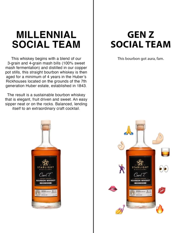One description is thoughtful, the other is LIT…or something like that 🤌🏻

#starlightdistillery #bourbon #whiskey