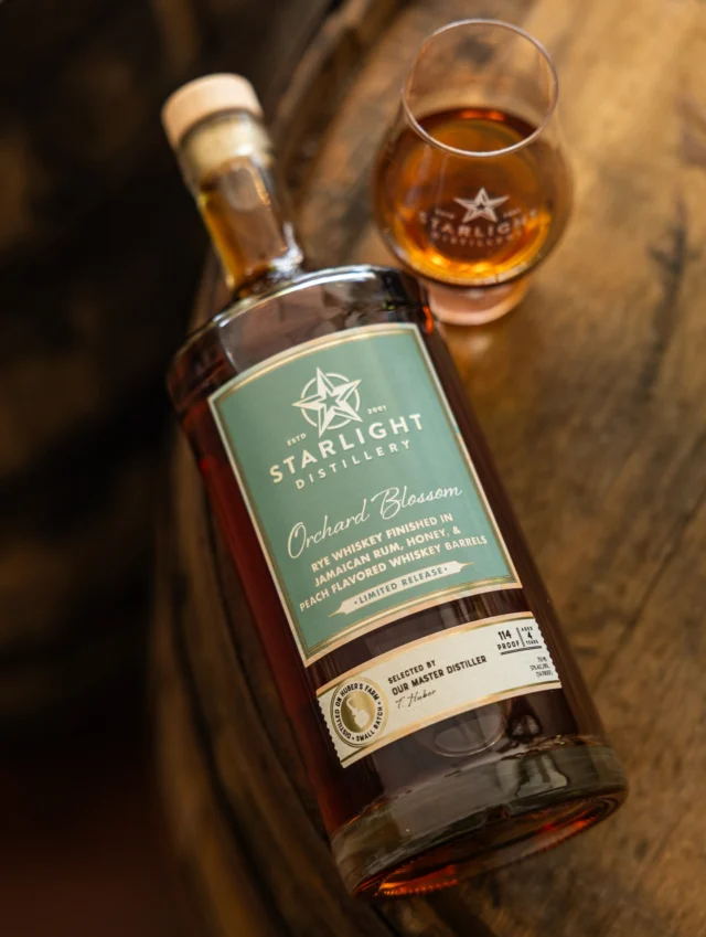 🚨 Surprise drop at Starlight Distillery 🚨

Orchard Blossom is here! This rye whiskey was finished in Jamaican rum barrels, honey barrels, and peach flavored whiskey barrels, creating a one-of-a-kind pour packed with spice, rich sweetness, and ripe orchard fruit notes. 🥃🍑

Available now! Extremely limited release. Don’t wait on this one.

#starlightdistillery #ryewhiskey #whiskey #orchardblossom