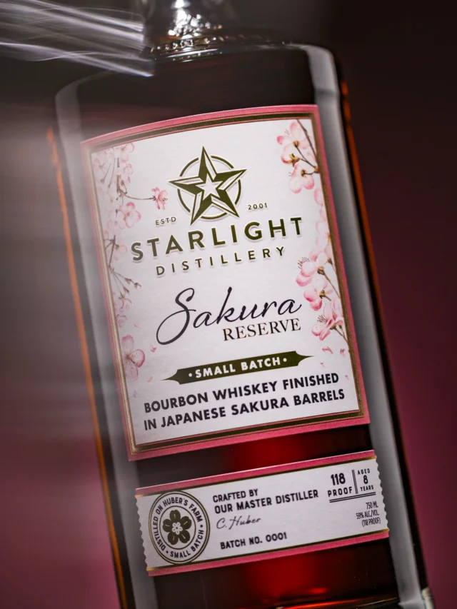 Let’s get to know our Sakura Reserve!

Sakura Reserve is a two-barrel blend of our 8 year bourbon, finished in rare Japanese Sakura barrels and bottled at 118 proof.

The richness and depth of the mature 8 year bourbon provide a bold foundation of caramel, oak, and dark baking spices, while the Japanese Sakura barrel gently layers in soft floral notes, subtle sweetness, and delicate hints of cherry. The result is an incredibly balanced pour where neither the bourbon nor the finish overpowers the other. They work together in perfect harmony.

🥃 Available at Starlight Distillery beginning Saturday, July 4th at 10:00 AM.
Can’t make it to the distillery? We’ll also be offering an online presale beginning Saturday. Keep an eye on our social channels - the purchase link will be posted that morning.

We can’t wait for you to try this release!

#starlightdistillery #bourbon #whiskey