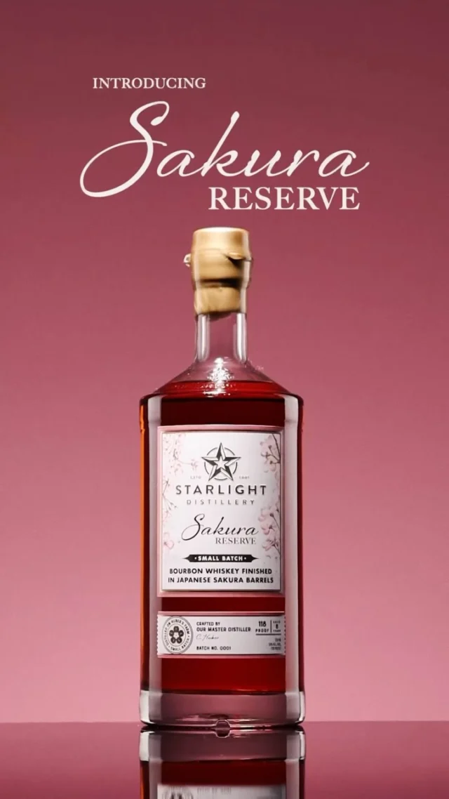 Introducing Sakura Reserve 🥃

Crafted from an exceptionally limited two barrel blend of 8 year old bourbon and bottled at 118 proof, Sakura Reserve delivers remarkable depth and character. 

Available this Saturday, July 4th, as we celebrate America’s 250th birthday at Starlight Distillery beginning at 10:00 AM while supplies last.

Can’t make it to the distillery? Sakura Reserve will also be available for online pre-sale this Saturday morning at 10 AM, allowing you to reserve your bottle and have it shipped directly to your door (where shipping is available). Details to follow.

This is a release you won’t want to miss.

#starlightdistillery #sakura #bourbon #whiskey