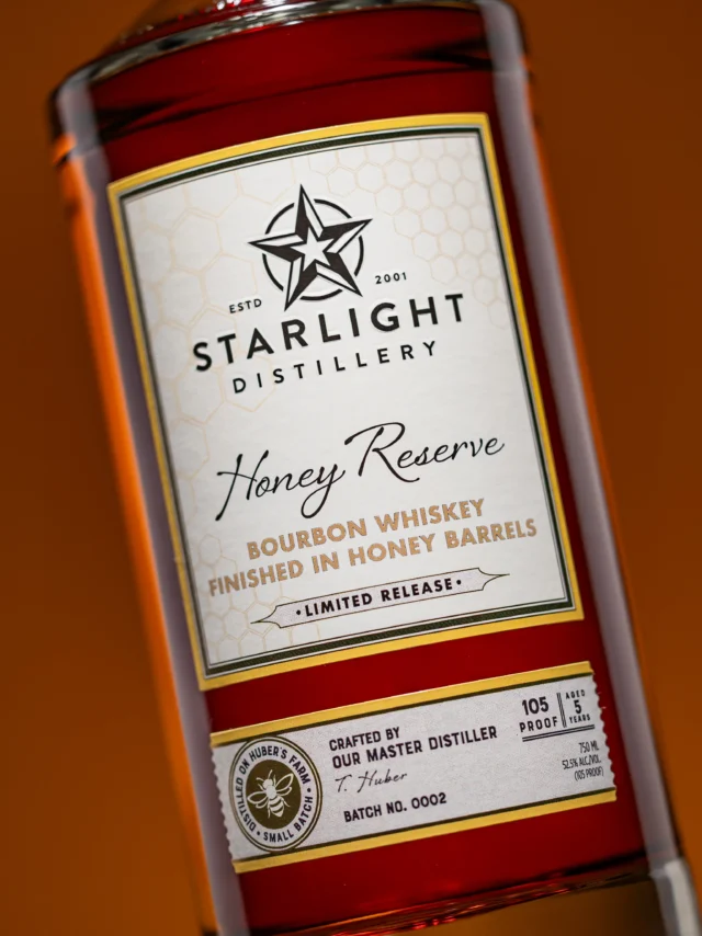 Our Honey Reserve is Straight bourbon whiskey finished in farm-harvested honey barrels, crafted from a blend of 5 year bourbon, 3 & 4 grain mash bills, and bottled at 105 proof.
Honey Reserve is available now in select markets and at our distillery 🥃
Enjoy this decadent limited release while supplies last.